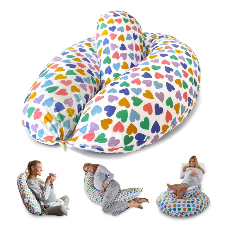 Pregnancy Pillow - Multicolor Hearts